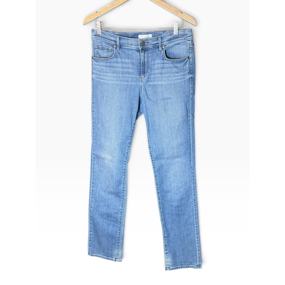 Loft Modern Straight Jeans Womens 10/30 Blue Light Wash Stretch Denim Pants